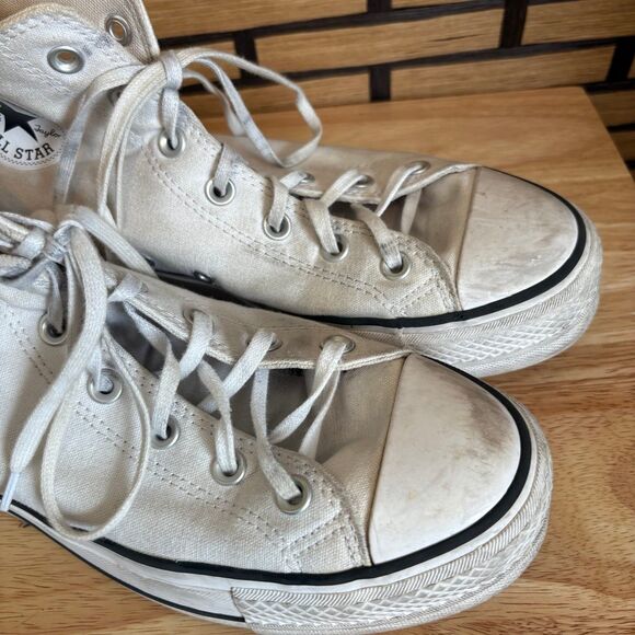 Converse Chuck Taylor All Star White Lift Platform High Top Sneakers Size 10 - Picture 4 of 9